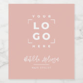 Moderne script uw logo bedrijfs branding roze wijn etiket (Enkel label)