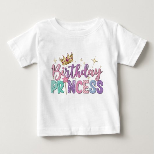 Moderne Script Verjaardag prinses Baby (Voorkant)
