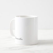 Moderne script verjaardagsmonogram naam koffiemok (Voorkant links)