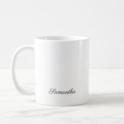 Moderne script verjaardagsmonogram naam koffiemok (Links)