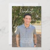Moderne Script Verklaring Afstudeerfoto Kaart (Voorkant)