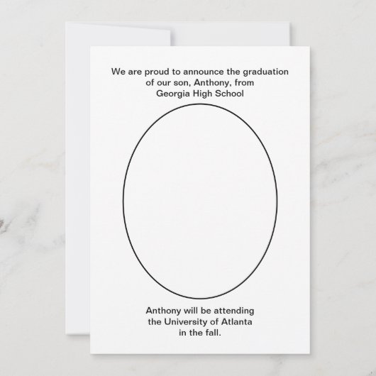 Moderne Script Verklaring Afstudeerfoto Kaart (Achterkant)