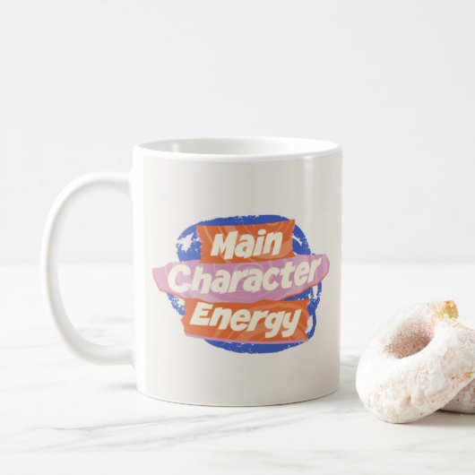 Moderne Script Vet Aesthetic / Trendy Koffiemok (Met donut)