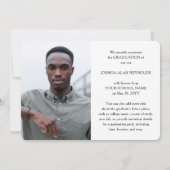 Moderne Script Vier Foto Zwart Wit Afstuderen Aankondiging (Achterkant)