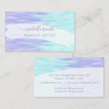 Moderne Script Violet Aqua Blue Pastel Ombre Chic