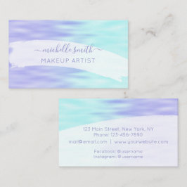Moderne Script Violet Aqua Blue Pastel Ombre Chic Visitekaartje