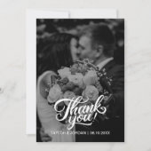 Moderne Script Volledige Foto Huwelijk Aangepaste  Bedankkaart (Voorkant)