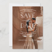 Moderne Script Volledige Foto Huwelijk Save The Date (Voorkant)