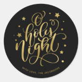 Moderne script voor Heilige Kerstmis Klassieke Ron Ronde Sticker (Voorkant)