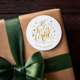 Moderne script voor Heilige Kerstmis Klassieke Ron Ronde Sticker