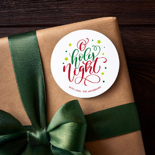 Moderne script voor Heilige Kerstmis Klassieke Ron Ronde Sticker