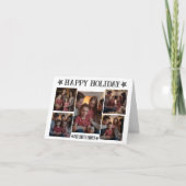 Moderne Script Vouw 5 Foto's Prettig Kerstfeest Kaart (Voorkant)