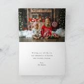 Moderne Script Vreugde Foto Vakantie Gevouwen Groe Kaart (Binnen)