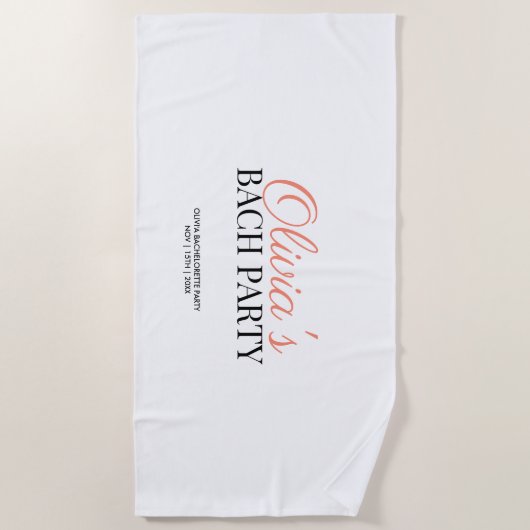 Moderne Script vrijgezellenfeest Strandlaken (Voorkant)