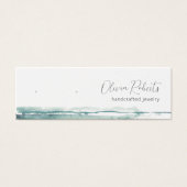 Moderne Script Waterverf Oorbellen Displaykaart Mini Visitekaartjes (Voorkant)