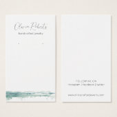 Moderne Script Waterverf Oorbellen Displaykaart Visitekaartje (Voorkant /achterkant)