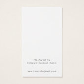 Moderne Script Waterverf Oorbellen Displaykaart Visitekaartje (Achterkant)