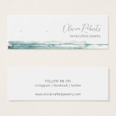 Moderne Script Waterverf Oorsteker Displaykaart Mini Visitekaartjes (Voorkant /achterkant)