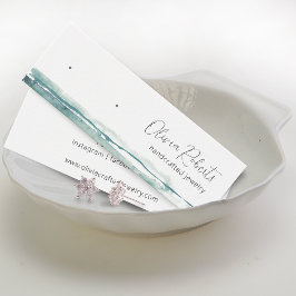 Moderne Script Waterverf Oorsteker Displaykaart Mini Visitekaartjes