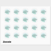 Moderne Script Waterverf Verlovingsaankondiging Ronde Sticker (Vel)