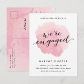 Moderne Script Waterverf Verlovingsfeest Uitnodiging Briefkaart (Voorkant / Achterkant)