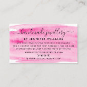 Moderne script waterverfstreek bedankt visitekaartje (Achterkant)