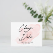 moderne script waterverfwas datum wijzigen briefkaart (Staand voorkant)