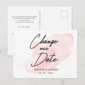 moderne script waterverfwas datum wijzigen briefkaart (Voorkant / Achterkant)
