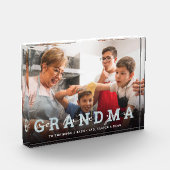 Moderne Script 'We houden van je - Oma' Glas Foto (Links)