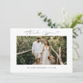 Moderne Script Wedding 2-foto Hartelijk dank Bedankkaart (Staand voorkant)