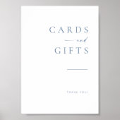 Moderne Script Wedding Cards + Gifts Poster | Blau (Voorkant)