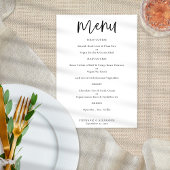 Moderne Script Wedding Menu Any Color Poster
