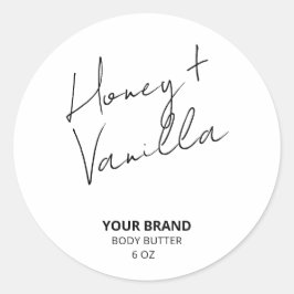 Moderne Script White Body Butter Product Labels