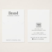 Moderne script white oorring ketting display card visitekaartje (Voorkant /achterkant)