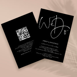 Moderne Script Wij Doen QR Code Trouw Zwart Kaart