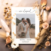 Moderne Script Wij Verliefden Ons Trouwfoto Bruilo Kaart