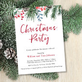 Moderne Script Winter Hulstbes Kerstfeest Kaart