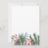 Moderne Script Winter Hulstbes Kerstfeest Kaart (Achterkant)