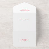 Moderne Script Wit & Rood Vakantie Fotokaart All In One Uitnodiging (Buitenkant)