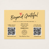 Moderne Script Yellow QR-codecadeaukaart Visitekaartje (Voorkant)