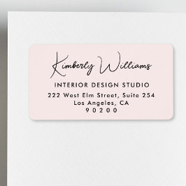 Moderne script zakelijke retouradreslabel etiket