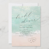 Moderne Script Zand Hartjes Strand Bruidsmeisjesfe Kaart (Voorkant)