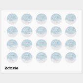 Moderne Script Zand Hartjes Strand Bruiloft Favori Ronde Sticker (Vel)