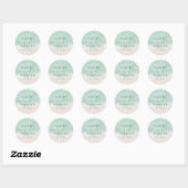 Moderne Script Zand Hartjes Strand Bruiloft Favori Ronde Sticker (Vel)