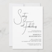 Moderne Script Zestig en Fabulous 60ste Verjaardag Kaart (Voorkant)