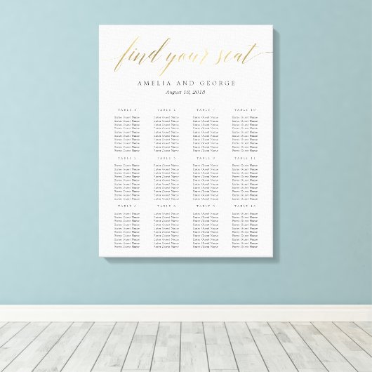 Moderne Script Zitgrafiek Canvas Faux Gold (Insitu (Houten vloer))