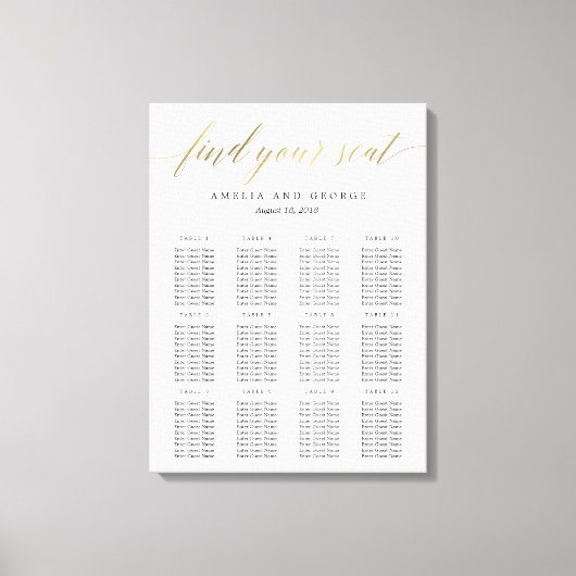 Moderne Script Zitgrafiek Canvas Faux Gold Afdruk (Voorkant)