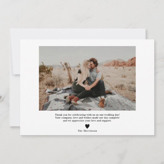 Moderne script zwart bedankt 2 foto's bruiloft  (Achterkant)