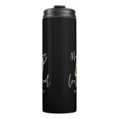 Moderne script zwart en goud 40e verjaardag thermosbeker (Voorkant)