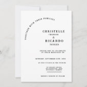 Moderne script zwart, minimalistische trouwuitnodi kaart (Voorkant)